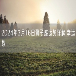 2024年3月16日狮子座运势详解,幸运数