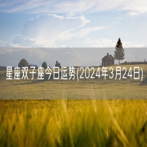 星座双子座今日运势(2024年3月24日) 