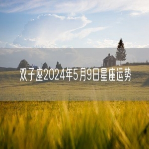 双子座2024年5月9日星座运势