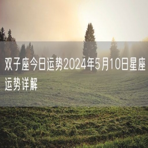 双子座今日运势2024年5月10日星座运势详解