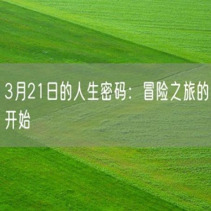 3月21日的人生密码：冒险之旅的开始