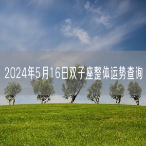 2024年5月16日双子座整体运势查询