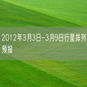2012年3月3日-3月9日行星排列预报