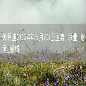 天秤座2024年5月23日运势_事业_财运_感情