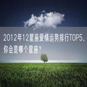 2012年12星座爱情运势排行TOP5，你会是哪个星座？