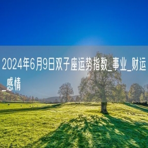 2024年6月9日双子座运势指数_事业_财运_感情