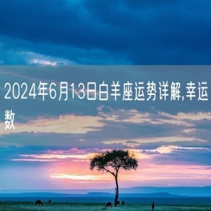 2024年6月13日白羊座运势详解,幸运数