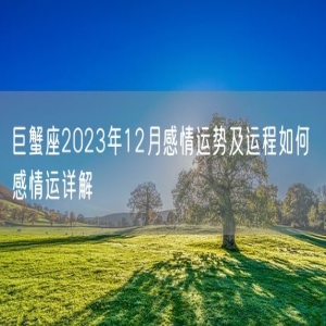 巨蟹座2023年12月感情运势及运程如何 感情运详解