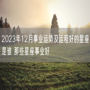 2023年12月事业运势及运程好的星座是谁 那些星座事业好