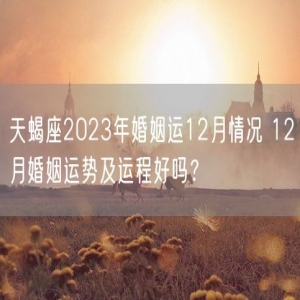 天蝎座2023年婚姻运12月情况 12月婚姻运势及运程好吗？