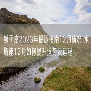 狮子座2023年提运指南12月情况 水瓶座12月如何提升运势及运程