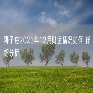 狮子座2023年12月财运情况如何 详细分析