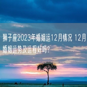 狮子座2023年婚姻运12月情况 12月婚姻运势及运程好吗？