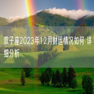 双子座2023年12月财运情况如何 详细分析