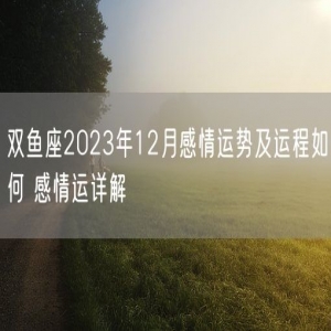 双鱼座2023年12月感情运势及运程如何 感情运详解