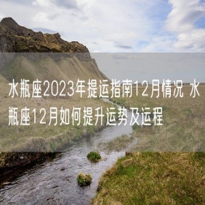 水瓶座2023年提运指南12月情况 水瓶座12月如何提升运势及运程