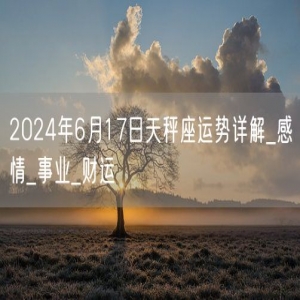 2024年6月17日天秤座运势详解_感情_事业_财运