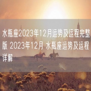 水瓶座2023年12月运势及运程完整版 2023年12月 水瓶座运势及运程详解