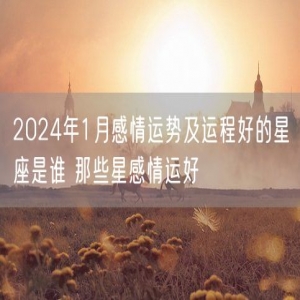 2024年1月感情运势及运程好的星座是谁 那些星感情运好