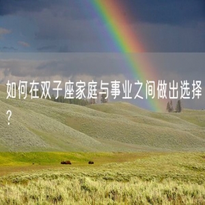 如何在双子座家庭与事业之间做出选择？