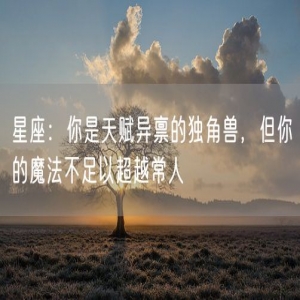 星座：你是天赋异禀的独角兽，但你的魔法不足以超越常人