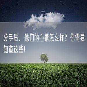 分手后，他们的心情怎么样？你需要知道这些！