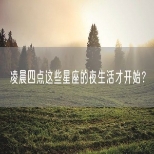 凌晨四点这些星座的夜生活才开始？