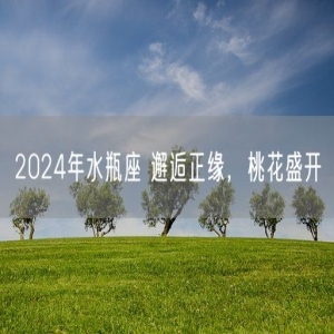 2024年水瓶座 邂逅正缘，桃花盛开