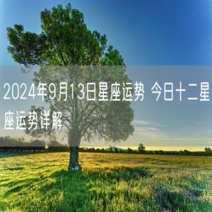 2024年9月13日星座运势 今日十二星座运势详解