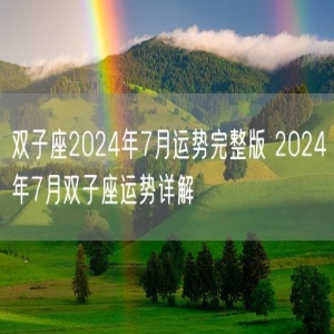 双子座2024年7月运势完整版 2024年7月双子座运势详解