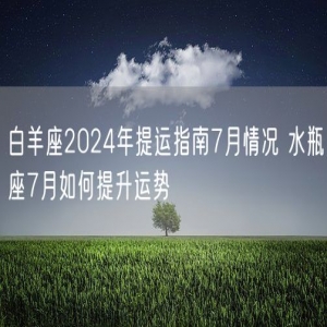 白羊座2024年提运指南7月情况 水瓶座7月如何提升运势