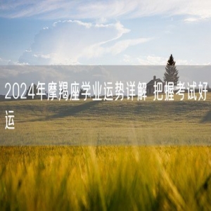 2024年摩羯座学业运势详解 把握考试好运