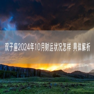 双子座2024年10月财运状况怎样 具体解析