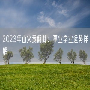 2023年山火贲解卦：事业学业运势详解