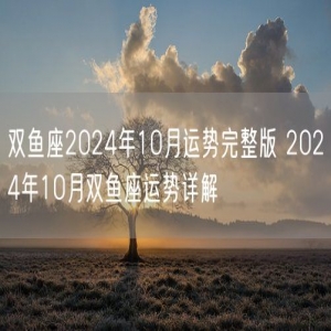 双鱼座2024年10月运势完整版 2024年10月双鱼座运势详解