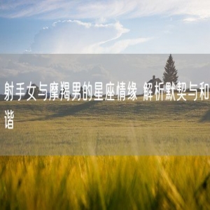 射手女与摩羯男的星座情缘 解析默契与和谐