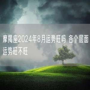 摩羯座2024年8月运势旺吗 各个层面运势旺不旺