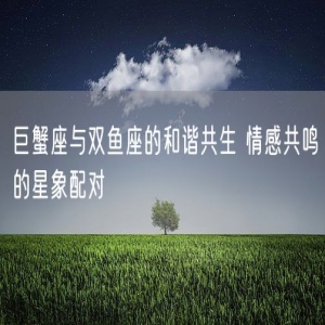 巨蟹座与双鱼座的和谐共生 情感共鸣的星象配对