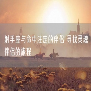 射手座与命中注定的伴侣 寻找灵魂伴侣的旅程