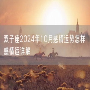 双子座2024年10月感情运势怎样 感情运详解