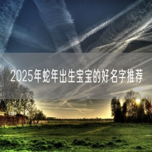 2025年蛇年出生宝宝的好名字推荐