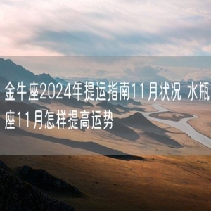 金牛座2024年提运指南11月状况 水瓶座11月怎样提高运势