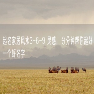 起名家居风水3-6-9 灵感，分分钟帮你起好一个好名字