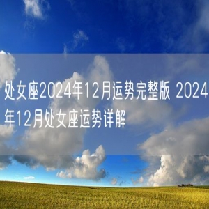 处女座2024年12月运势完整版 2024年12月处女座运势详解