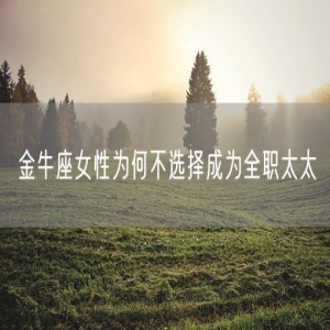 金牛座女性为何不选择成为全职太太