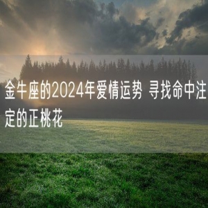 金牛座的2024年爱情运势 寻找命中注定的正桃花