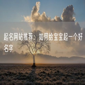 起名网站推荐：如何给宝宝起一个好名字
