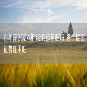白羊座2024年12月运势旺吗 各个层面运势旺不旺