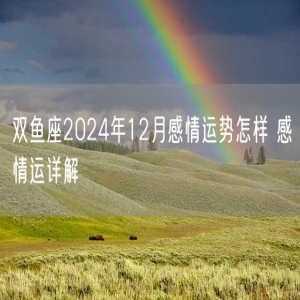 双鱼座2024年12月感情运势怎样 感情运详解