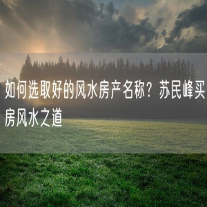 如何选取好的风水房产名称？苏民峰买房风水之道